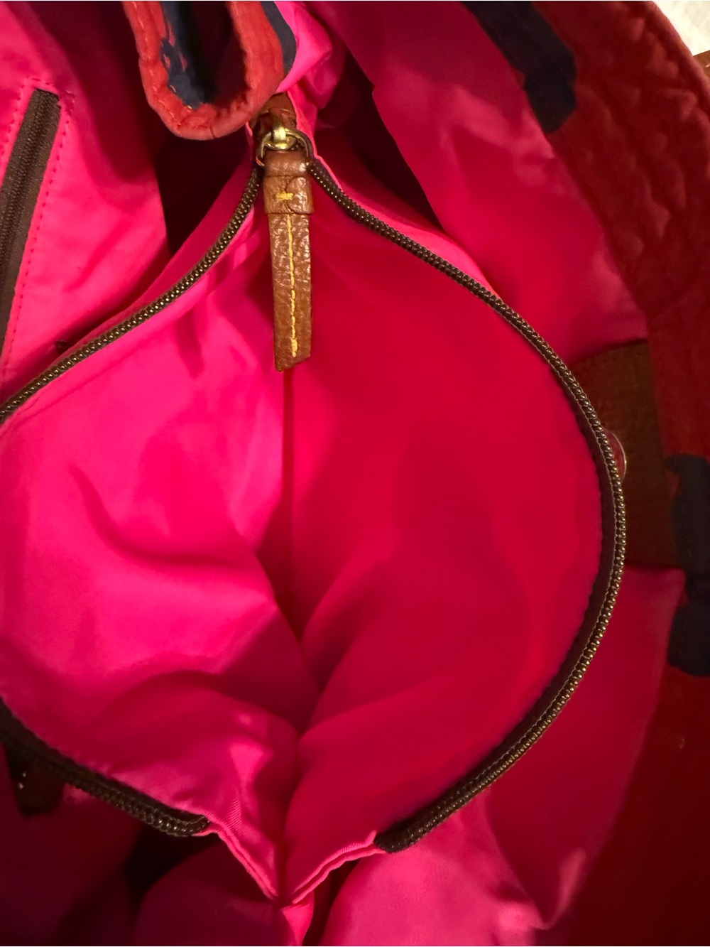 Dooney & Bourke Red and Navy Duck Tote - Picture 9 of 16
